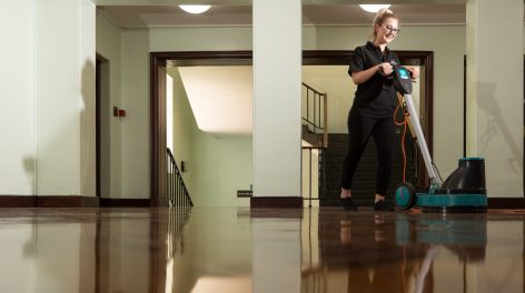 Norse Cleaning staff cleaning floors in office buildings